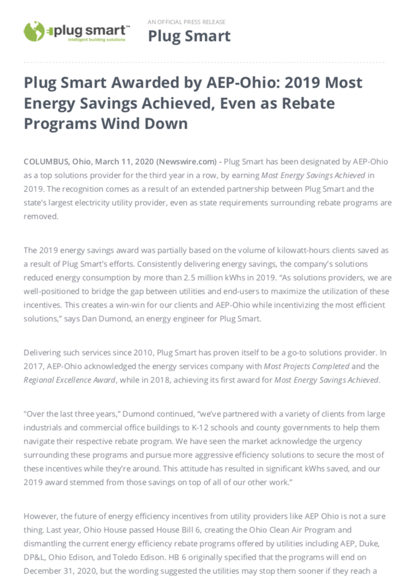 Press Release for the Energy Industry