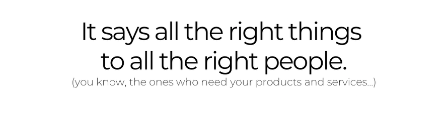 Website Copy that says the right things to the right people