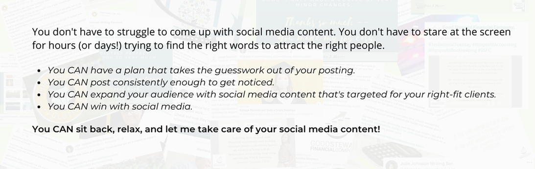 Let me take care of your social media content!